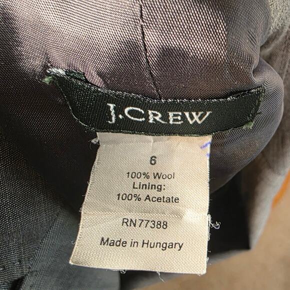 J.Crew Wool Blazer • Women’s 6 • Gray • Lined Two-Button Career Jacket - Picture 3 of 8